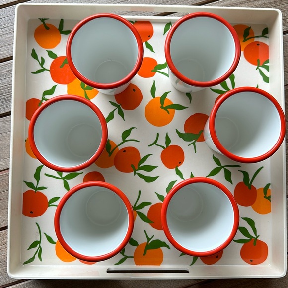 Hearth & Hand Set of 6 Large Porcelain Enamel Cups - Picture 2 of 7